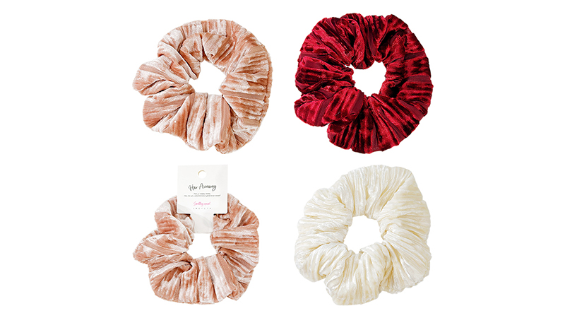 シュシュ ベロアストライプ