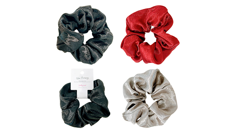 シュシュ メタリックサテン